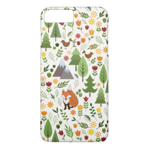 Scandinavian Style Illustrations on Cream Pattern iPhone 8 Plus/7 Plus Case