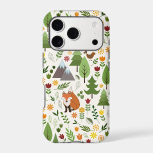 Scandinavian Style Illustrations on Cream Pattern iPhone 17 Pro Case