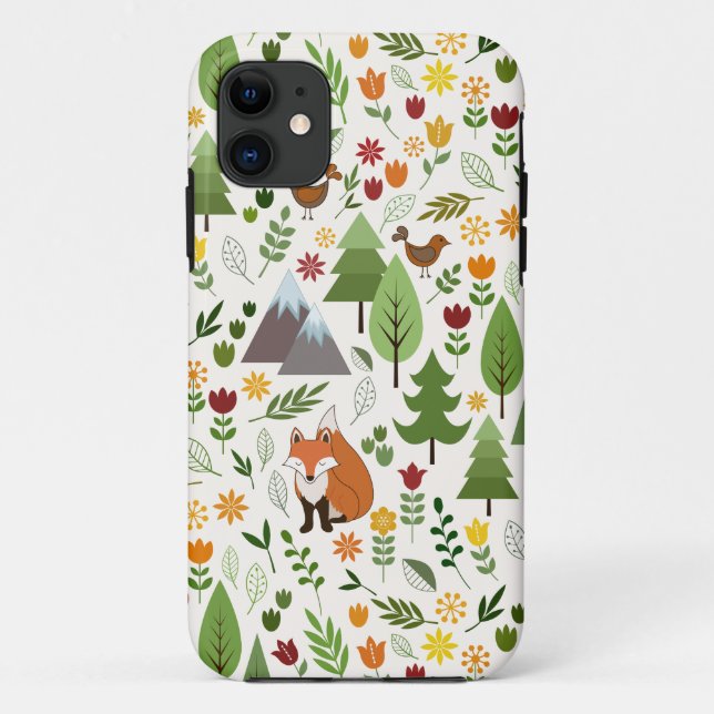 Scandinavian Style Illustrations on Cream Pattern Case-Mate iPhone Case (Back)