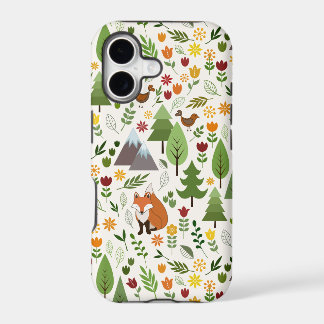 Scandinavian Style Illustrations on Cream Pattern iPhone 17 Case