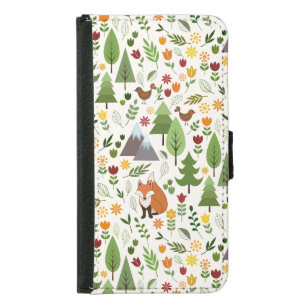 Scandinavian Style Illustrations on Cream Pattern Samsung Galaxy S5 Wallet Case