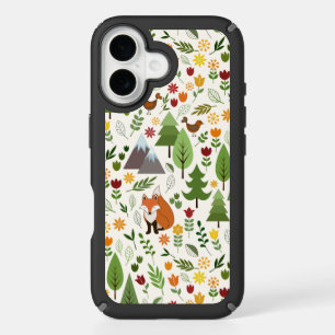 Scandinavian Style Illustrations on Cream Pattern iPhone 16 Case