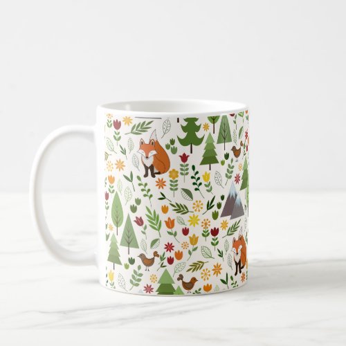 Scandinavian Style Illustrations on Crm Rpt Ptn Coffee Mug