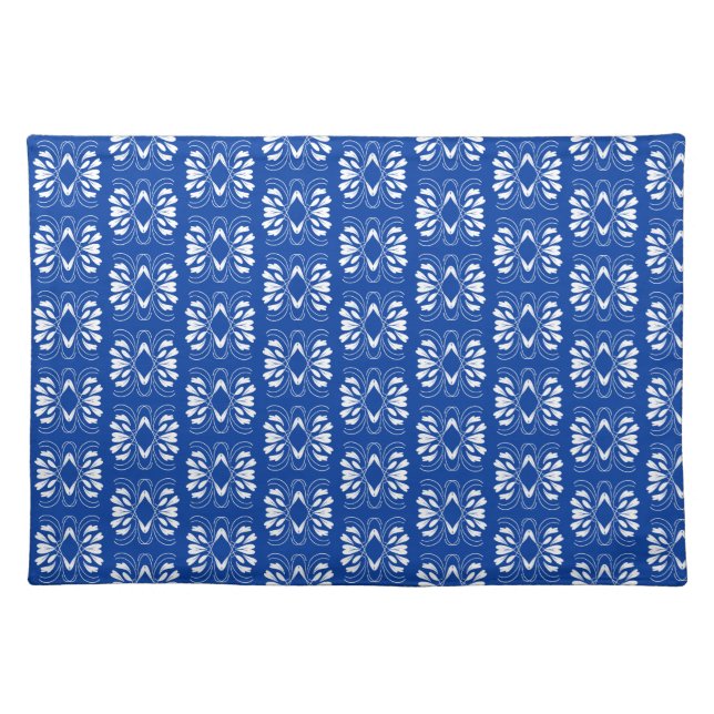 Scandinavian Style Modern Blue White Fair Design  Cloth Placemat (Front)