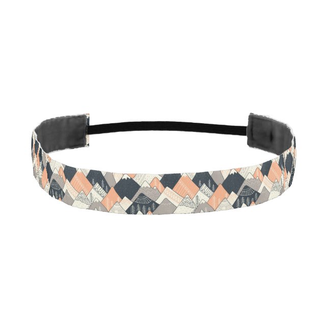 Scandinavian Style Mountain Pattern Athletic Headband (Front)