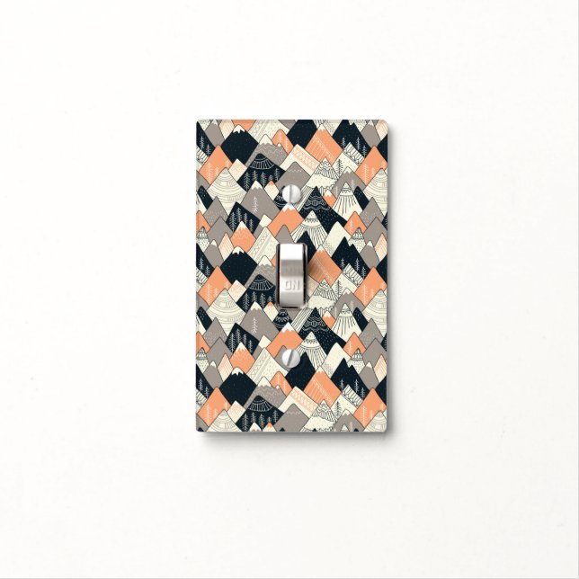 Scandinavian Style Mountain Pattern Light Switch Cover (In Situ)
