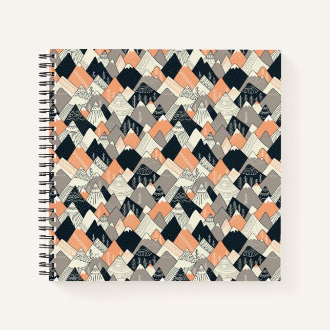 Scandinavian Style Mountain Pattern Notebook (Front)