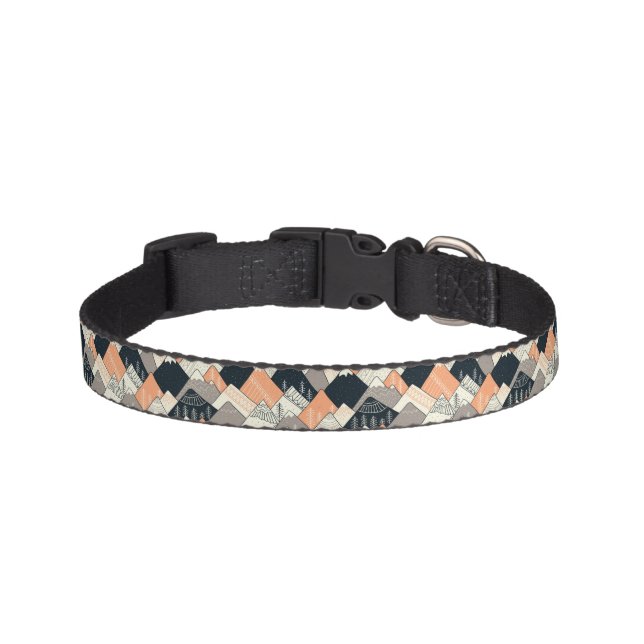 Scandinavian Style Mountain Pattern Pet Collar (Front)