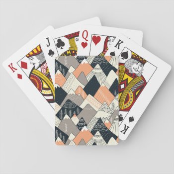 Scandinavian Style Mountain Pattern Playing Cards by trendzilla at Zazzle