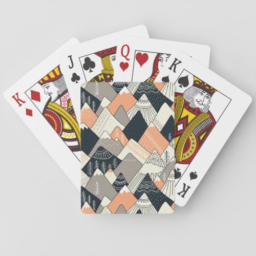 Scandinavian Style Mountain Pattern Poker Cards