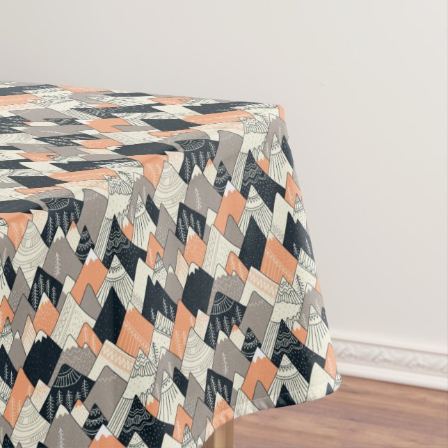 Scandinavian Style Mountain Pattern Tablecloth (In Situ)