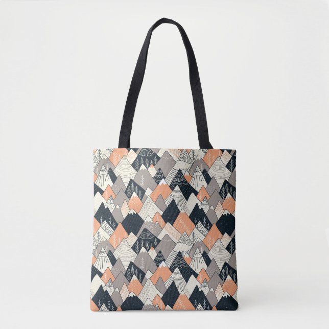 Scandinavian Style Mountain Pattern Tote Bag (Front)