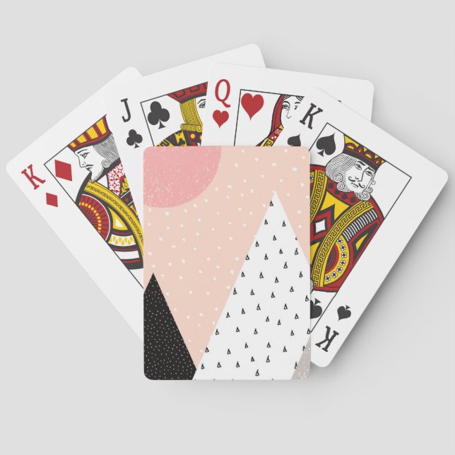 Scandinavian Style Mountain Peak Poker Cards (Back)