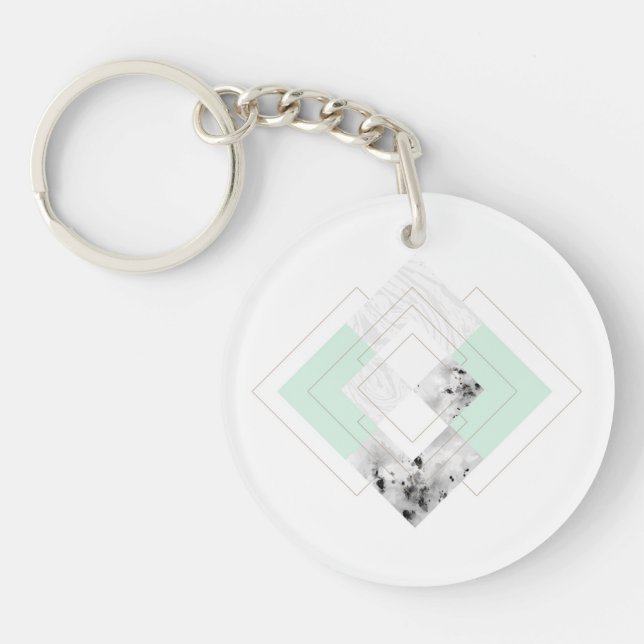 Scandinavian Style Outlined Design Keychain (Front)
