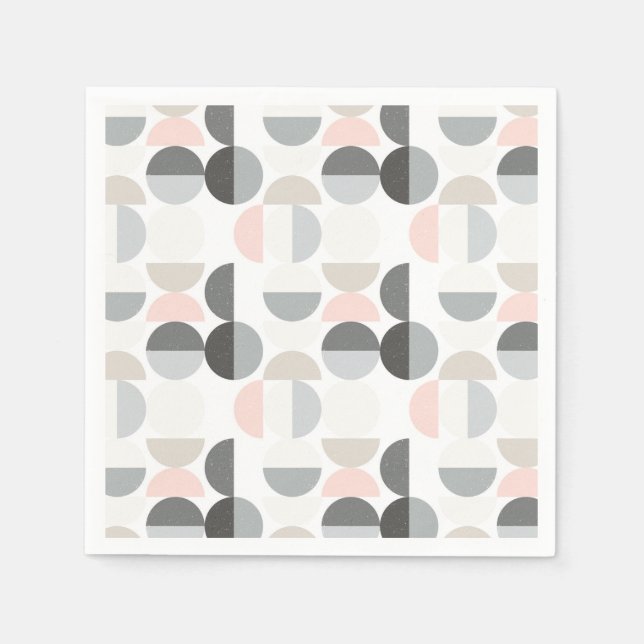 Scandinavian Style Semi-Circle Pattern Napkins (Front)