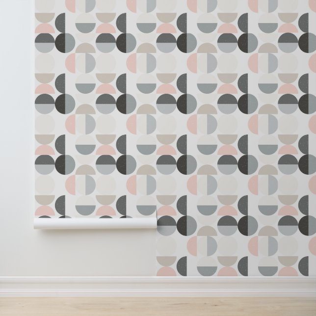 Scandinavian Style Semi-Circle Pattern Wallpaper (Application)