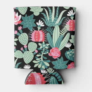 Scandinavian Style Succulents Seamless Pattern Can Cooler