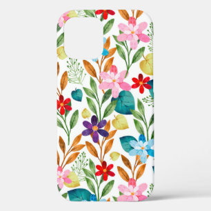 Scandinavian Summer Colorful Spring Flowers iPhone 12 Case