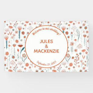 Scandinavian Summer Flowers Boho Wedding Banner