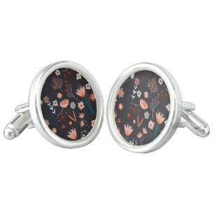 Scandinavian Summer Flowers Dark Keepsake Cufflinks