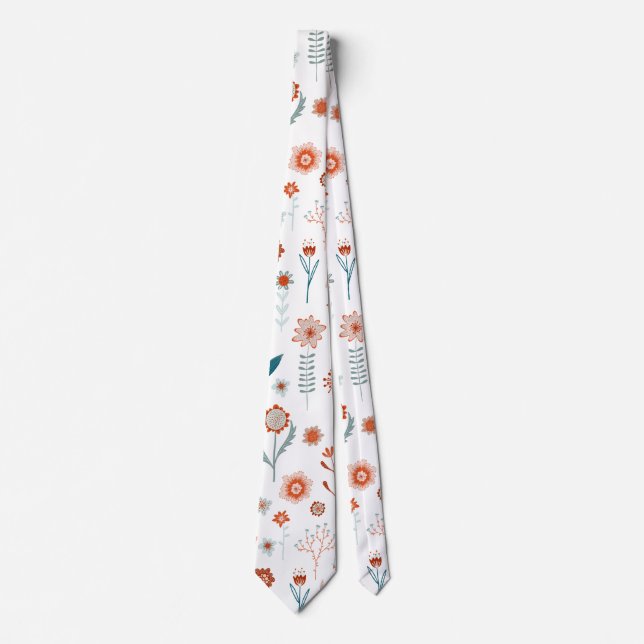 Scandinavian Summer Flowers Neck Tie (Front)