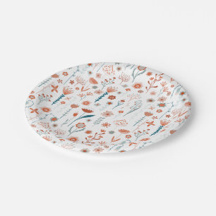 Scandinavian Summer Flowers Paper Plates