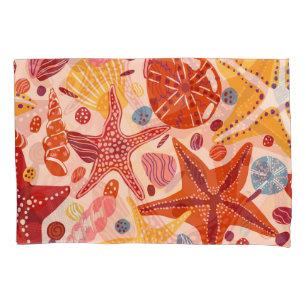 Scandinavian Summer Sea: Starfish Pattern Pillow Case