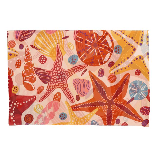 Scandinavian Summer Sea: Starfish Pattern Pillow Case (Front)
