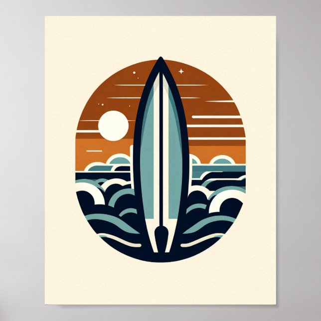 Scandinavian Surfboard Art Poster (Front)