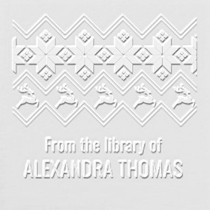 Scandinavian Sweater Pattern “From the Library of” Embosser