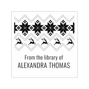 Scandinavian Sweater Pattern “From the Library of” Self-inking Stamp