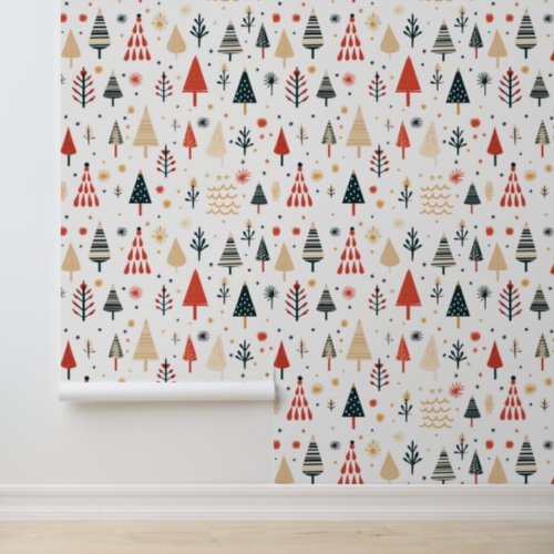Scandinavian Swedish Christmas trees  Wallpaper