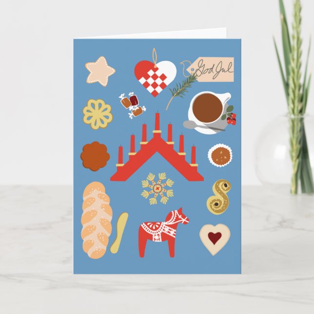 Scandinavian/Swedish Jul Christmas pastries design Card (Front)