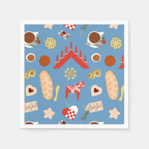 Scandinavian/Swedish Jul Christmas pastries design Napkins