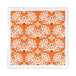 Scandinavian Tradition: Ethnic Floral Mosaic. Acrylic Tray