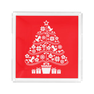 Scandinavian Traditional Christmas Decorations Acrylic Tray