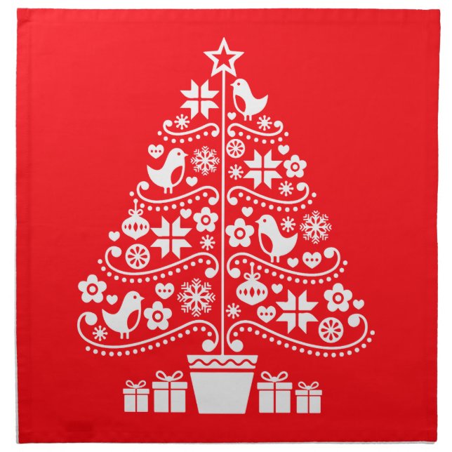Scandinavian Traditional Christmas Decorations Cloth Napkin (Front)