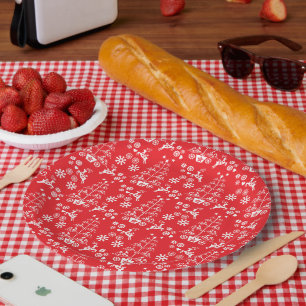 Scandinavian Traditional Christmas Decorations Paper Plates