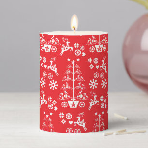 Scandinavian Traditional Christmas Decorations Pillar Candle