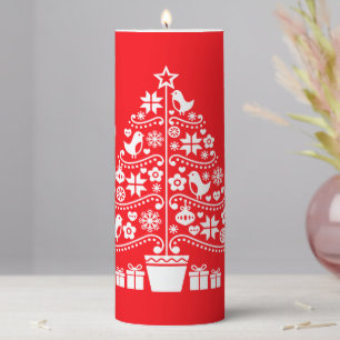 Scandinavian Traditional Christmas Decorations Pillar Candle