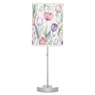 Scandinavian Tulip Floral Pattern Table Lamp