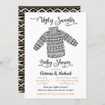 Scandinavian Ugly Sweater Baby Shower Invitation