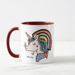 Scandinavian Unicorn Butterfly Custom Name       Mug<br><div class="desc">Adorable Unicorn with butterfly and rainbow in Scandinavian theme. Change your kid's name easily under the "Personalized" button. Do check out all the matching products in my store!</div>