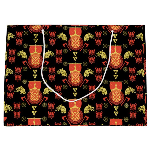 Scandinavian Viking Norsemen Home Decor Large Gift Bag (Front)