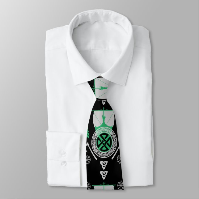 Scandinavian Viking Norsemen Home Decor Neck Tie (Tied)