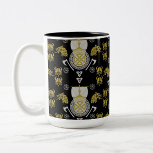 Scandinavian Viking Norsemen Home Decor Two-Tone Coffee Mug