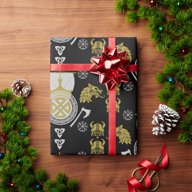 Scandinavian Viking Norsemen Home Decor Wrapping Paper (Holiday Gift)