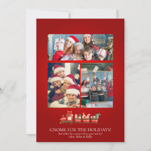 Scandinavian Watercolor Christmas Gnomes Photo Inv Invitation