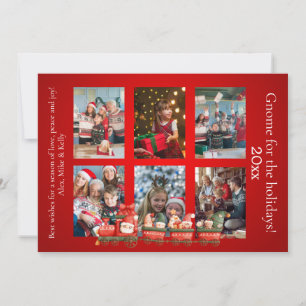 Scandinavian Watercolor Christmas Gnomes Photo Inv Invitation