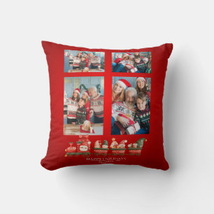 Scandinavian Watercolor Christmas Gnomes Photo Throw Pillow